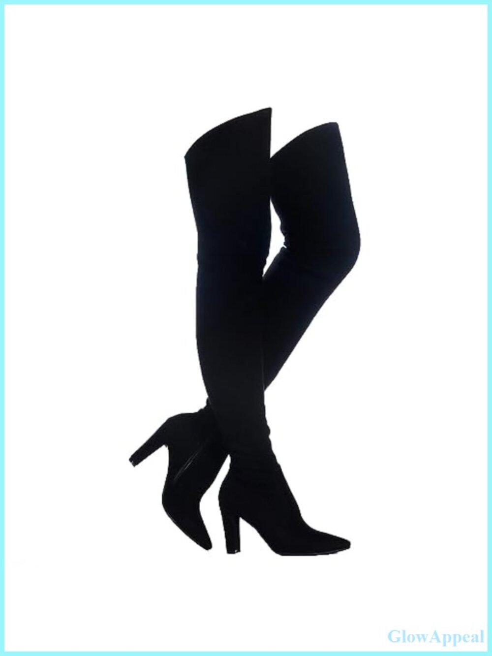Women Stretch Suede Chunky Heel Over The Knee Boots Thigh High